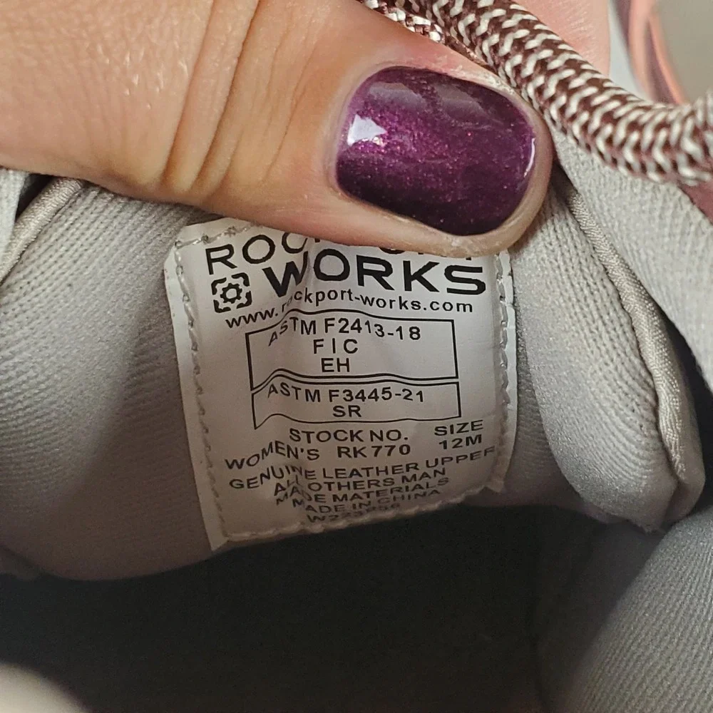 Rockport Pulse Tech Womens Work Shoes Sz 12 M Merlot Leather Comp Toe Sneakers